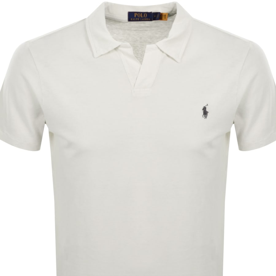 トップス Polo Ralph Lauren open collar shirt Ralph Lauren Open Collar Polo T Shirt White | Mainline Menswear au